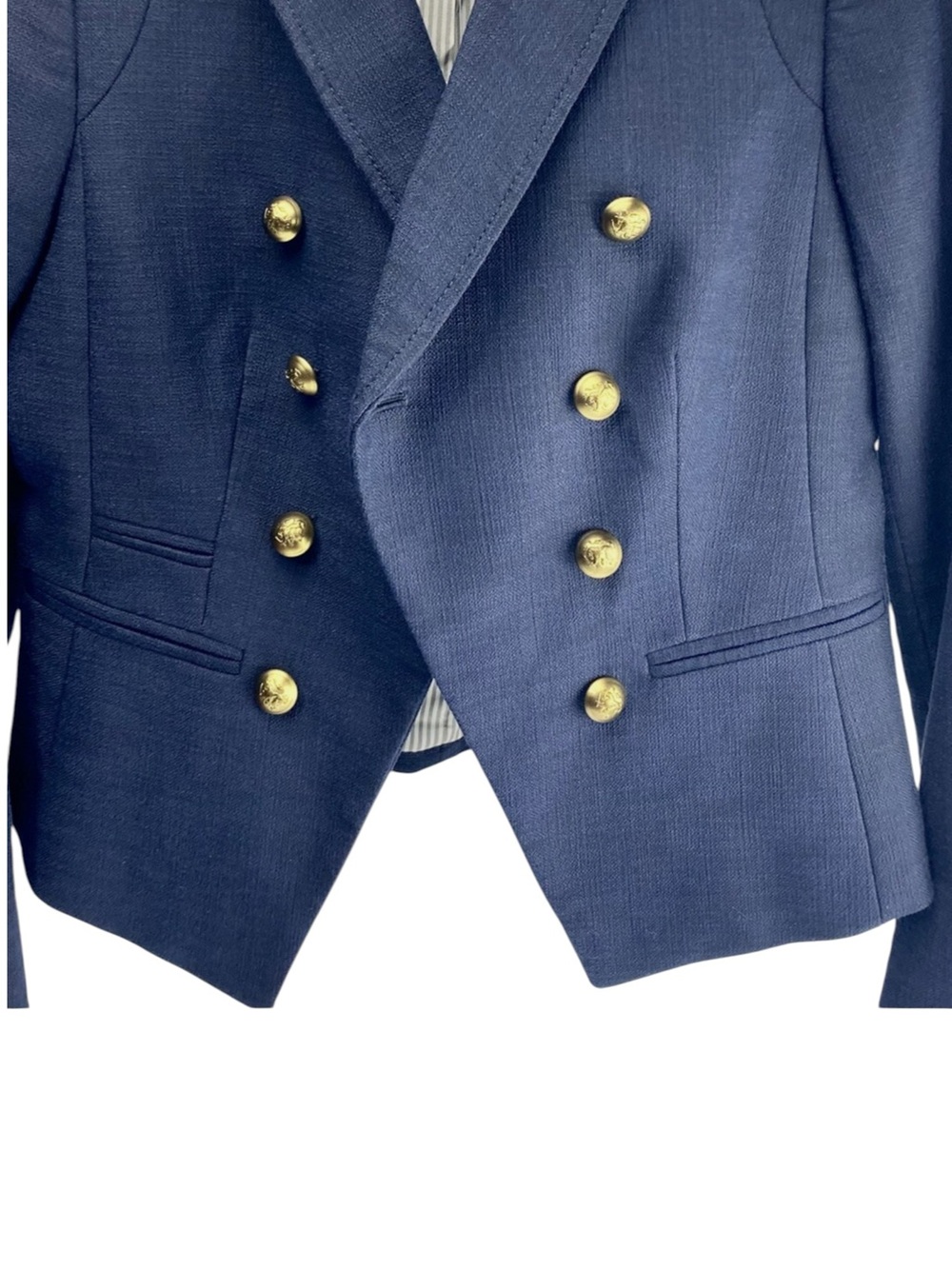Banana Republic Military Cut Away Sailor Blazer Double Breasted Navy sz. 4 - Picture 8 of 16